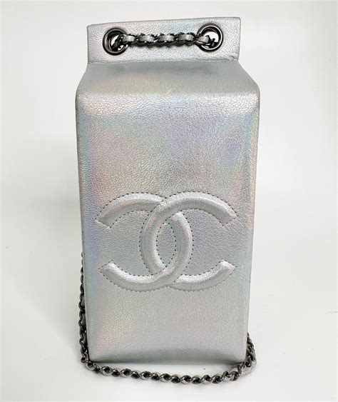 silver chanel milk carton bag|CHANEL Iridescent Silver Lait de Coco Milk Carton Bag .